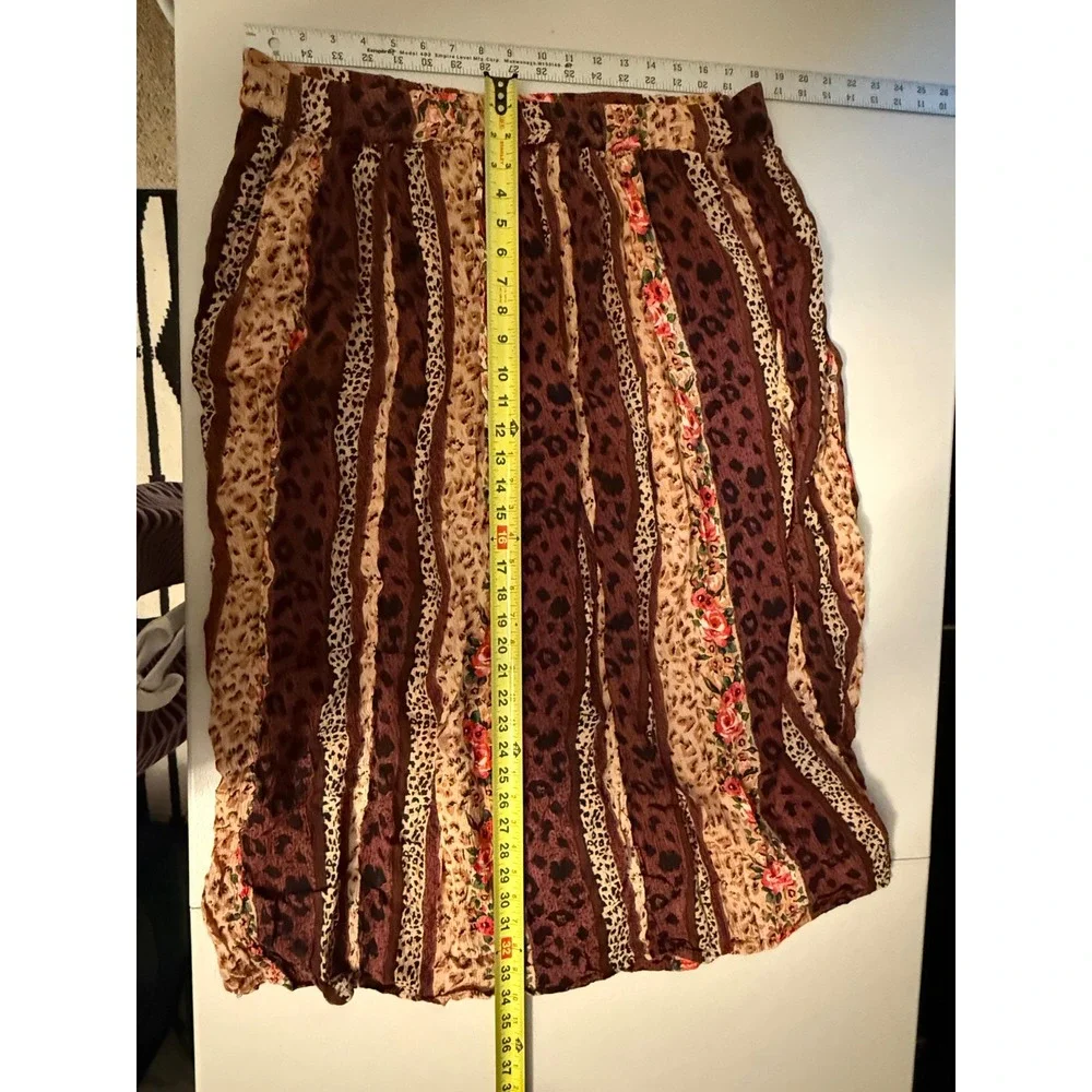 Exclusive‎ by Whispers Maxi Skirt One Size Mixed Leopard Floral Print FLAW